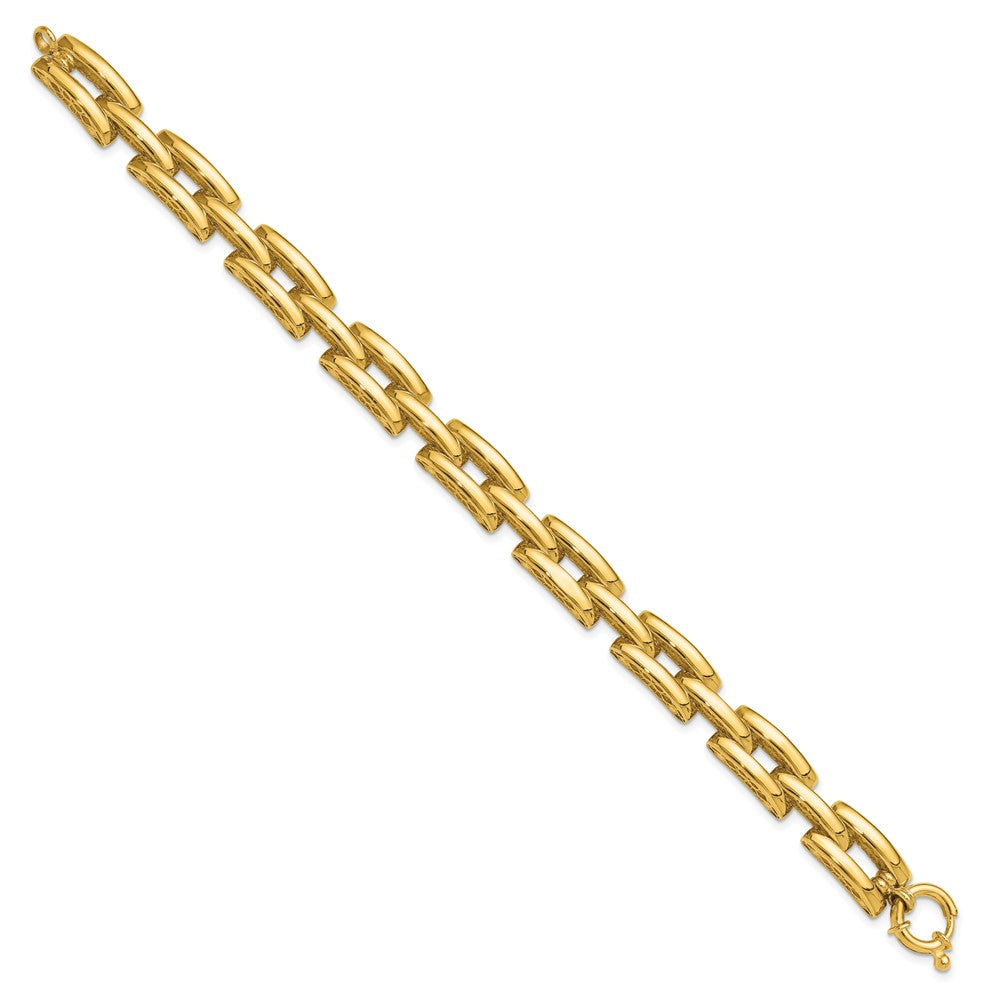 14K Polished Fancy Square Link Bracelet 8.9mm - Bracelets