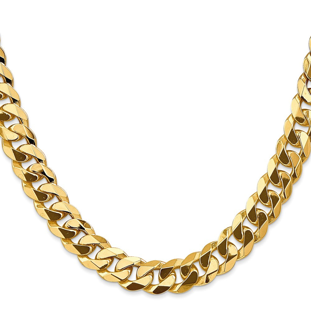 14K Flat Beveled Curb with Lobster Clasp Chain 9.5mm - Chains