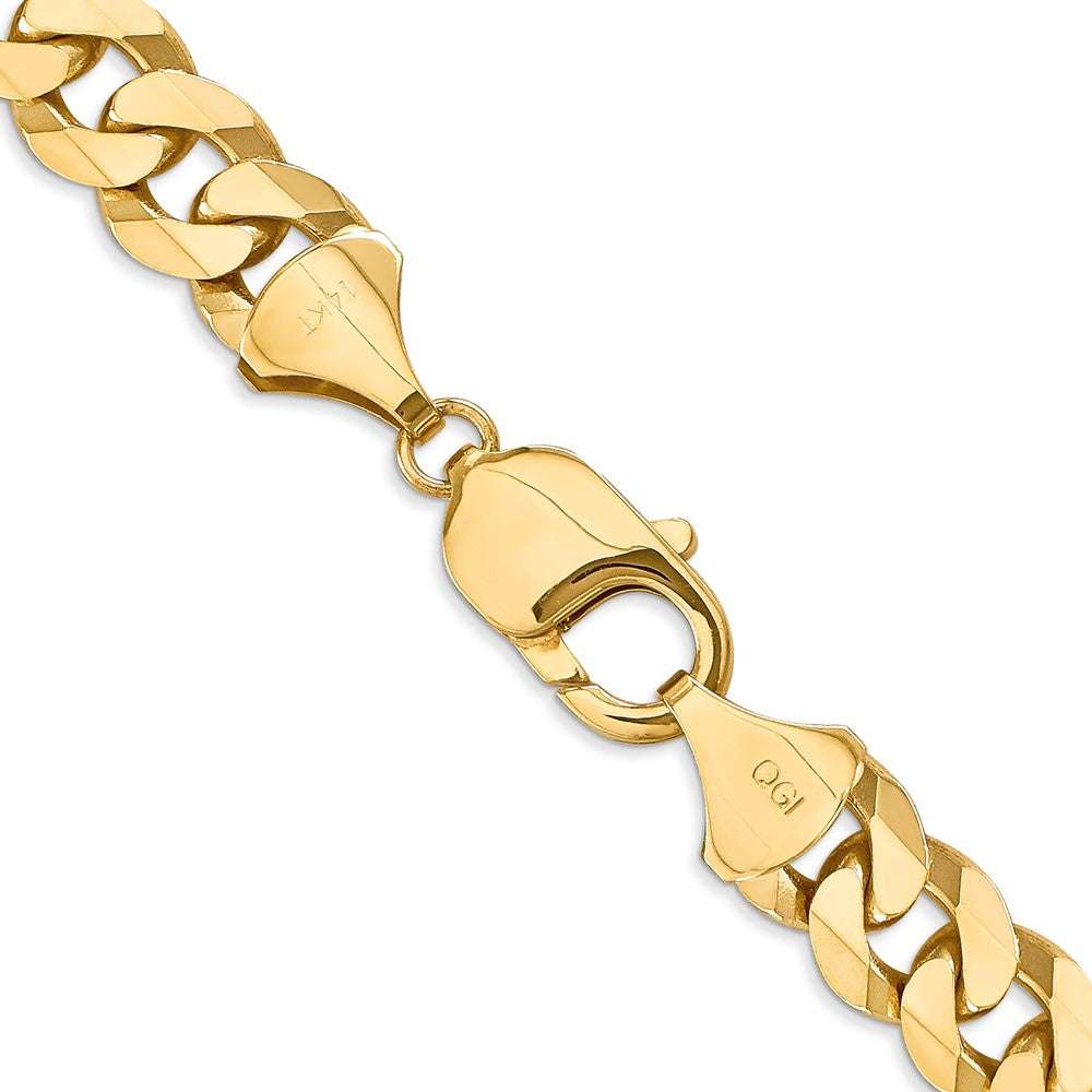 14K Flat Beveled Curb with Lobster Clasp Chain 9.5mm - Chains