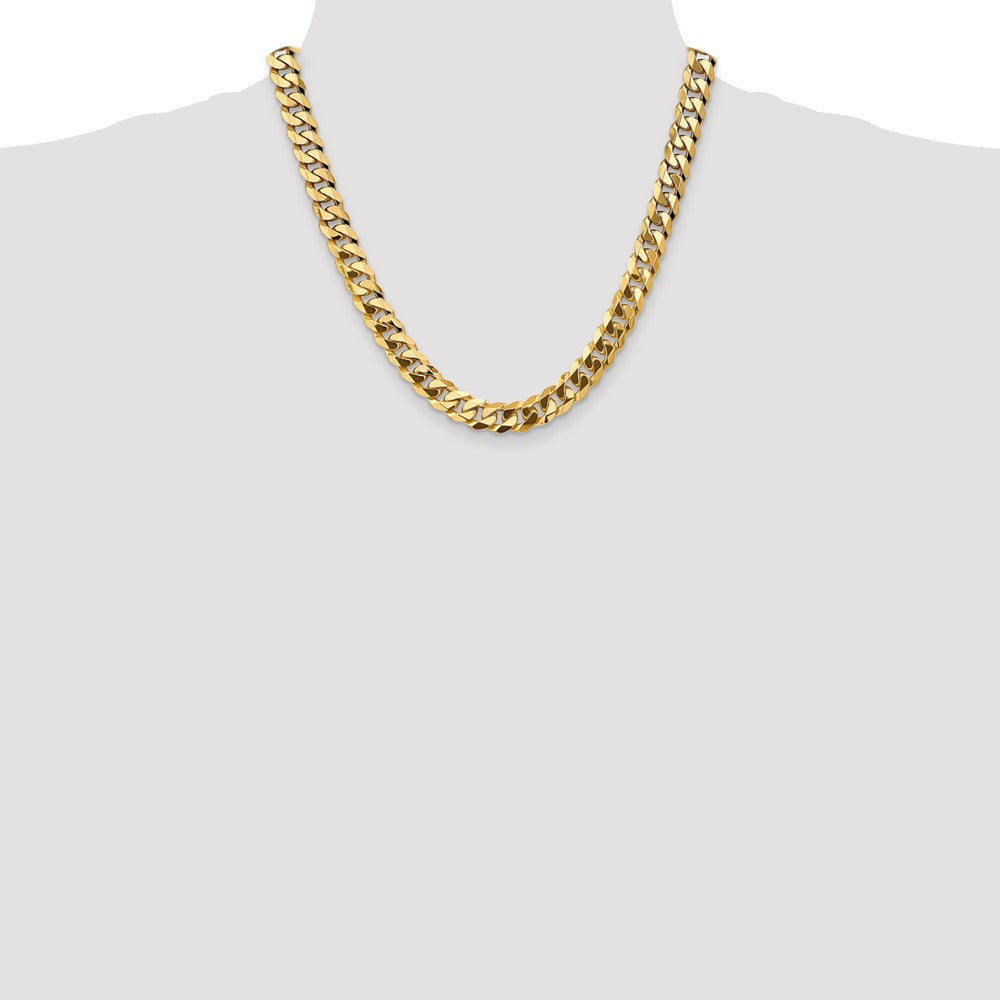 14K Flat Beveled Curb with Lobster Clasp Chain 9.5mm - Chains