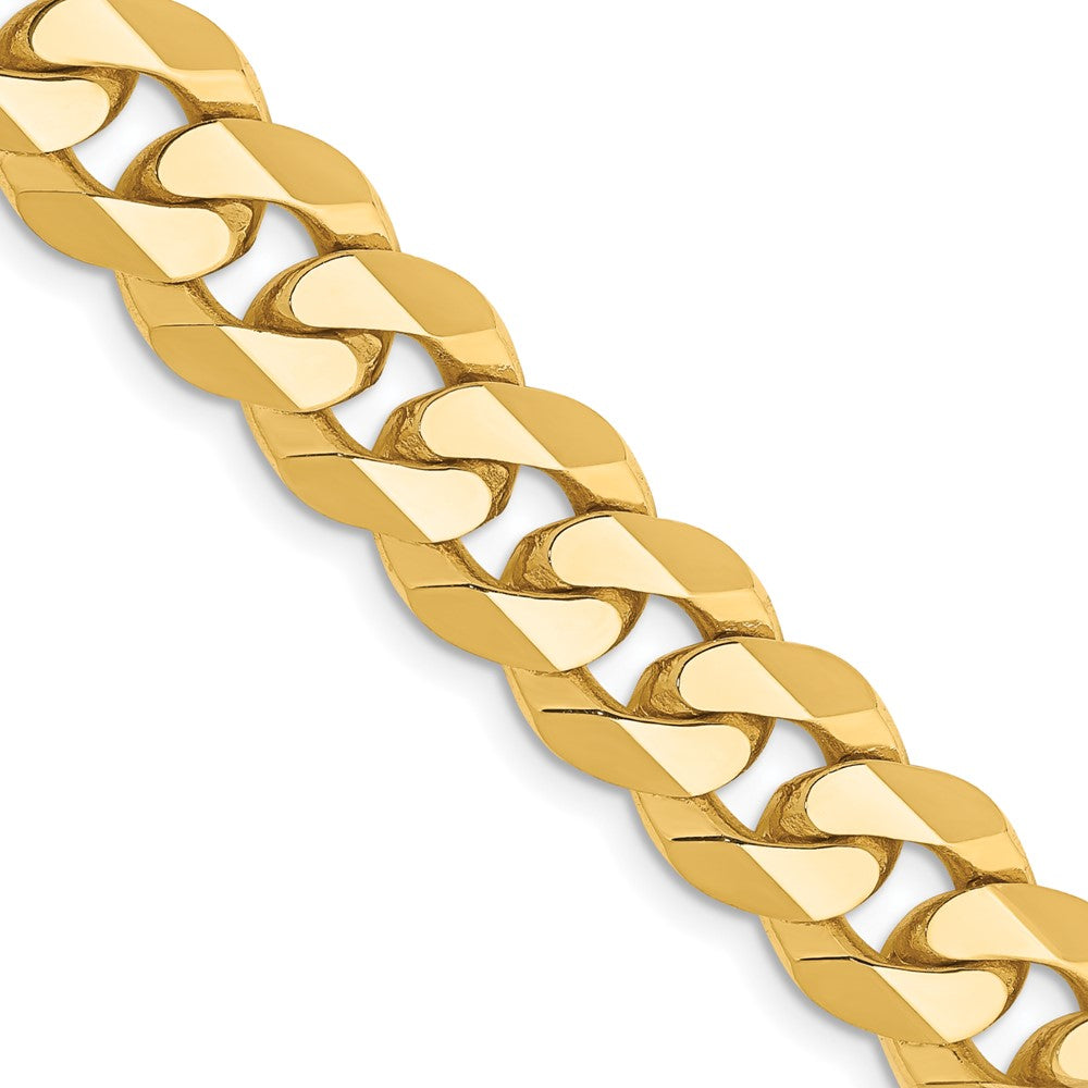 14K Flat Beveled Curb with Lobster Clasp Chain 9.5mm - Chains