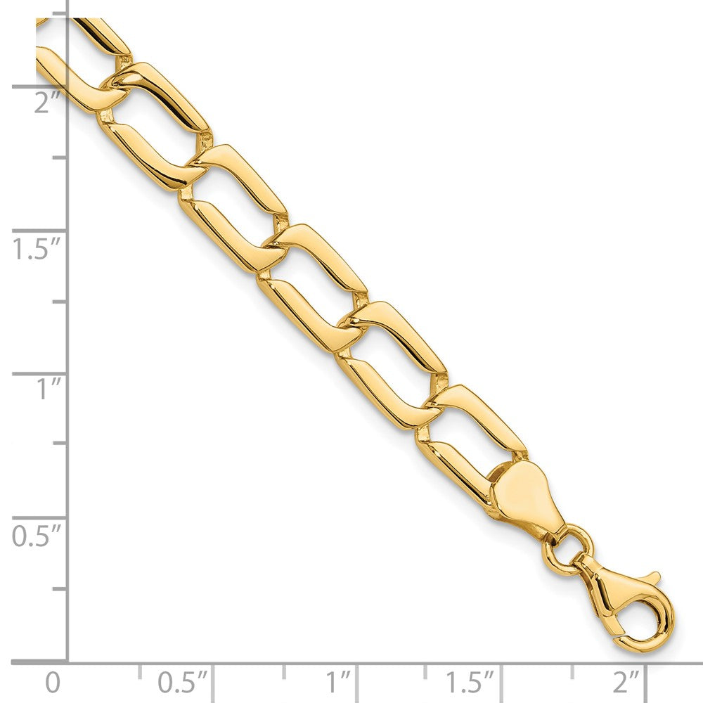 14k Polished Fancy Rectangular Curb Link Bracelet 9mm - Anklets