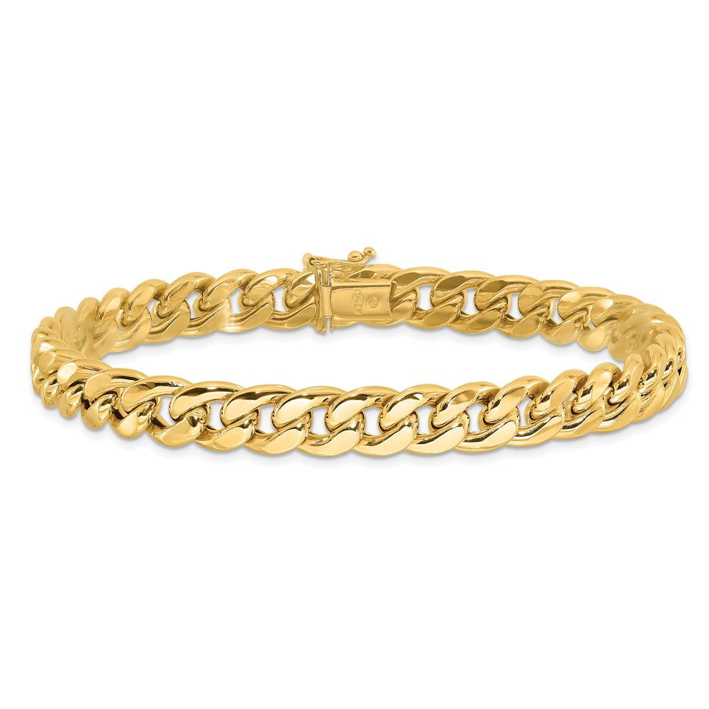 14K Polished Curb Link Mens Bracelet 8.9mm - Anklets