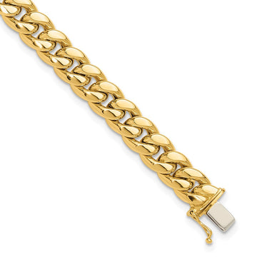 14K Polished Curb Link Mens Bracelet 8.9mm - Anklets
