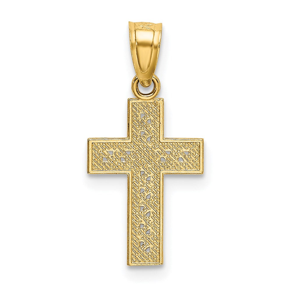 14k Diamond-cut Cross w/X Center Pendant 9.95mm - Chains