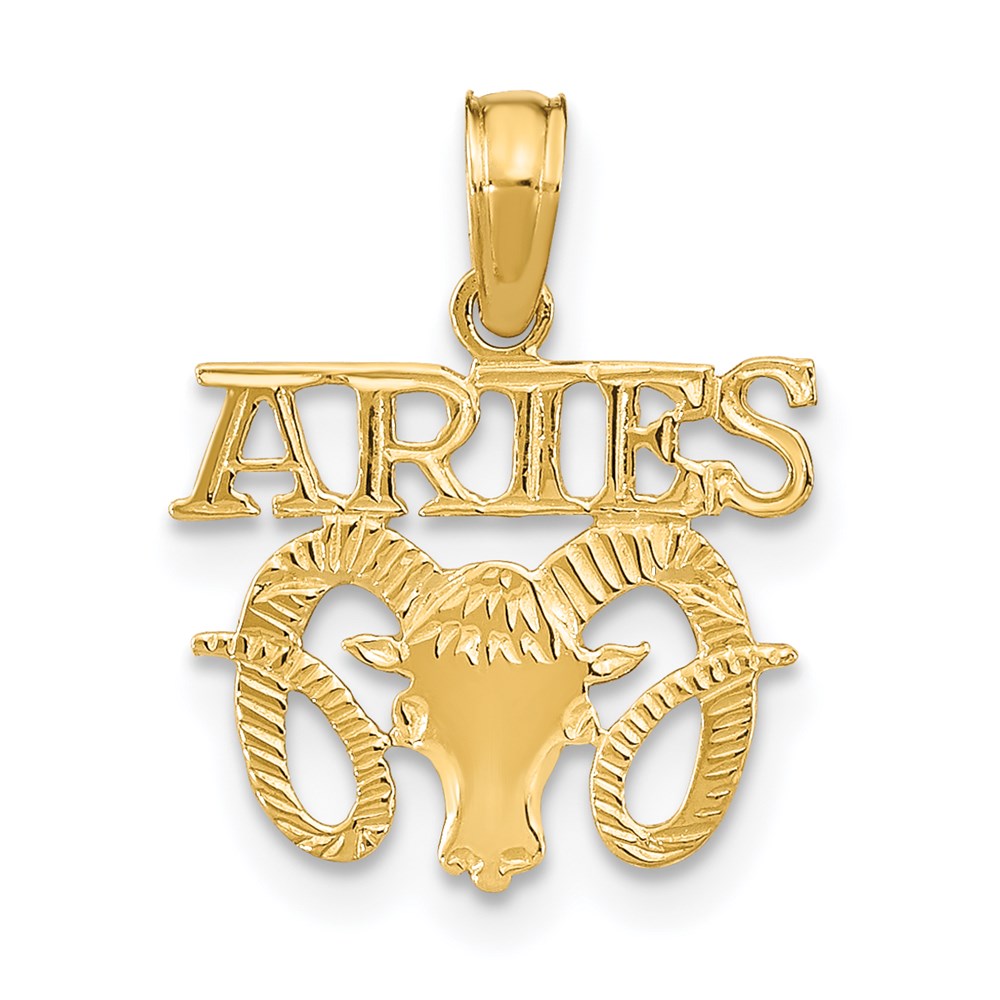 14K ARIES Zodiac Charm 13.55mm - Chains