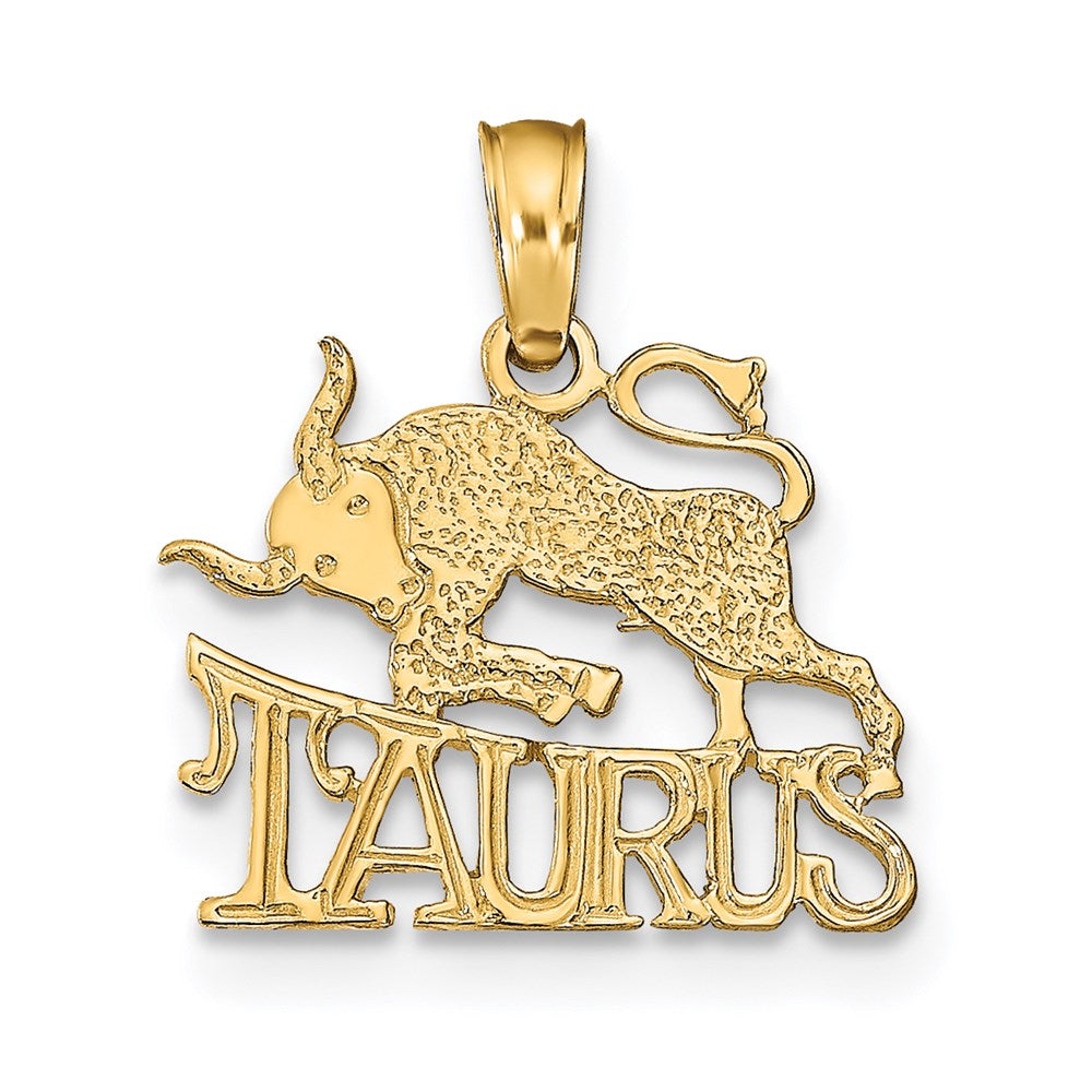 14K TAURUS Zodiac Charm 13.78mm - Chains