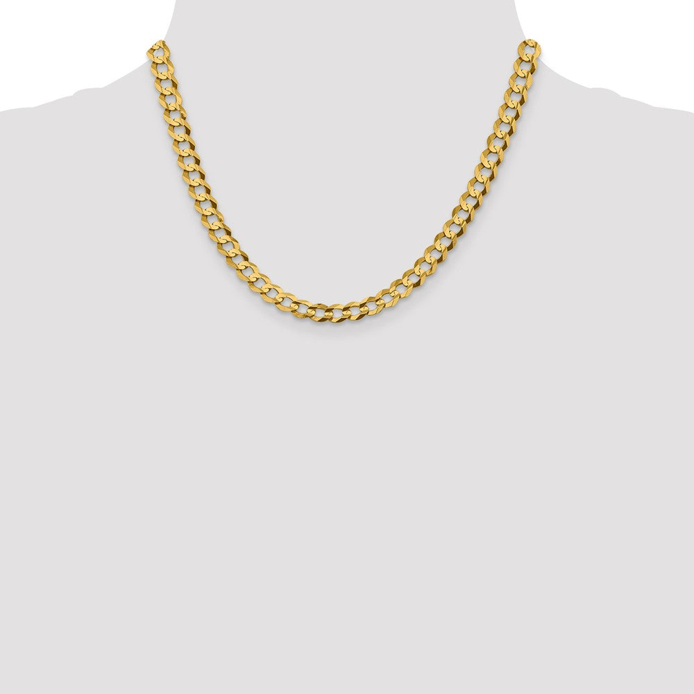 14K Lightweight Flat Cuban with Lobster Clasp Chain 7.2mm - Chains