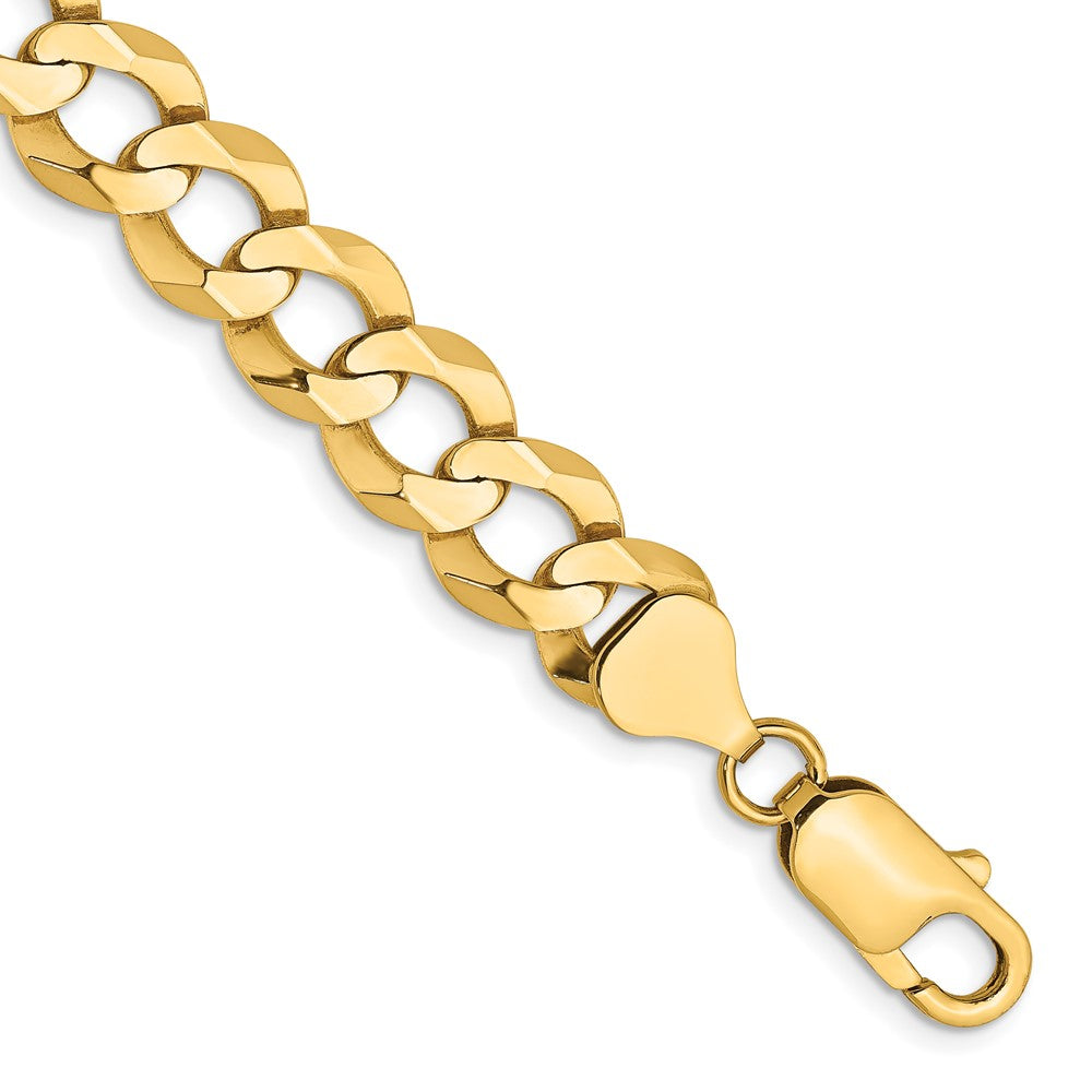 14K Lightweight Flat Cuban with Lobster Clasp Bracelet 9.4mm - Bracelets