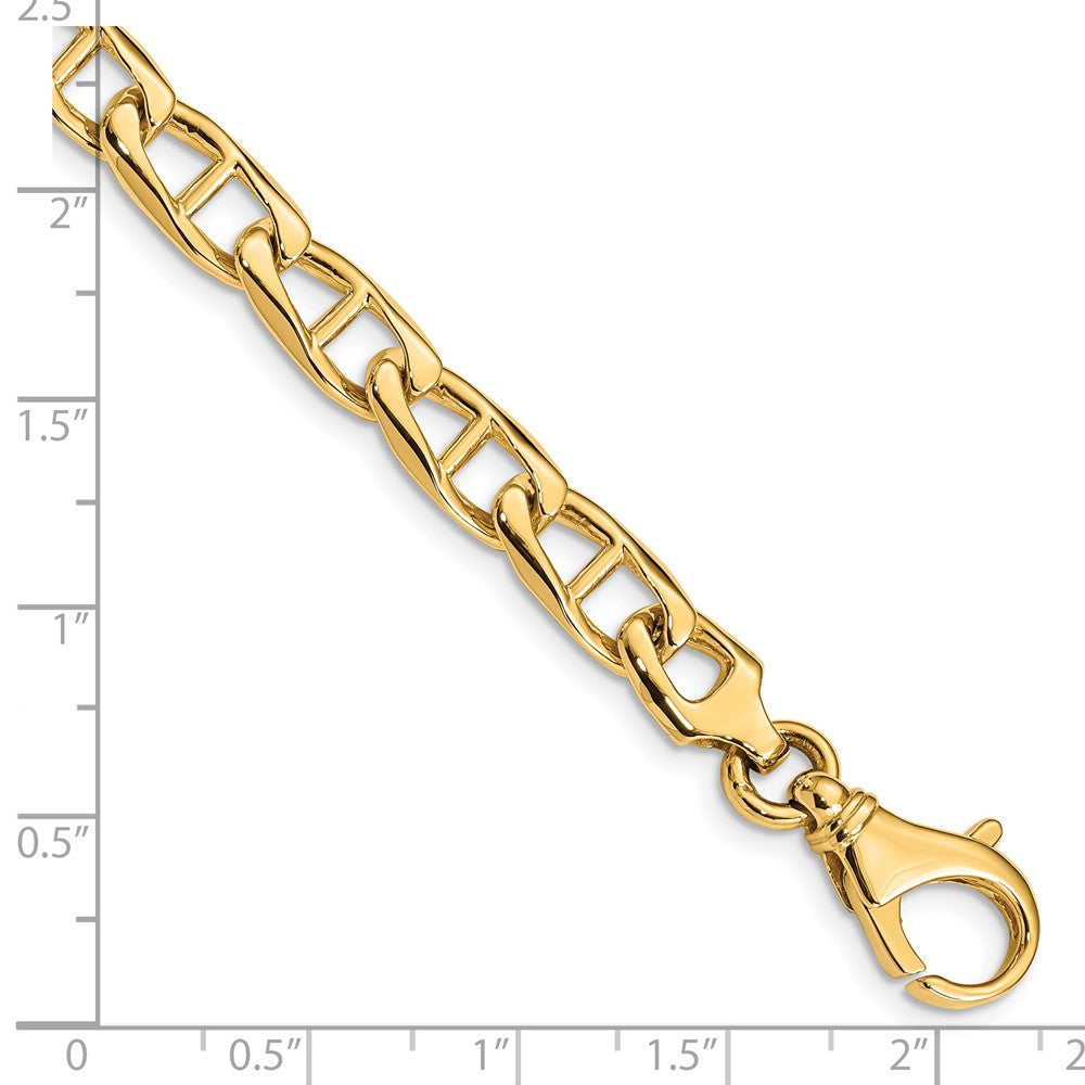 14K Hand Polished Fancy Anchor Link with Fancy Lobster Clasp Chain 6.9mm - Chains