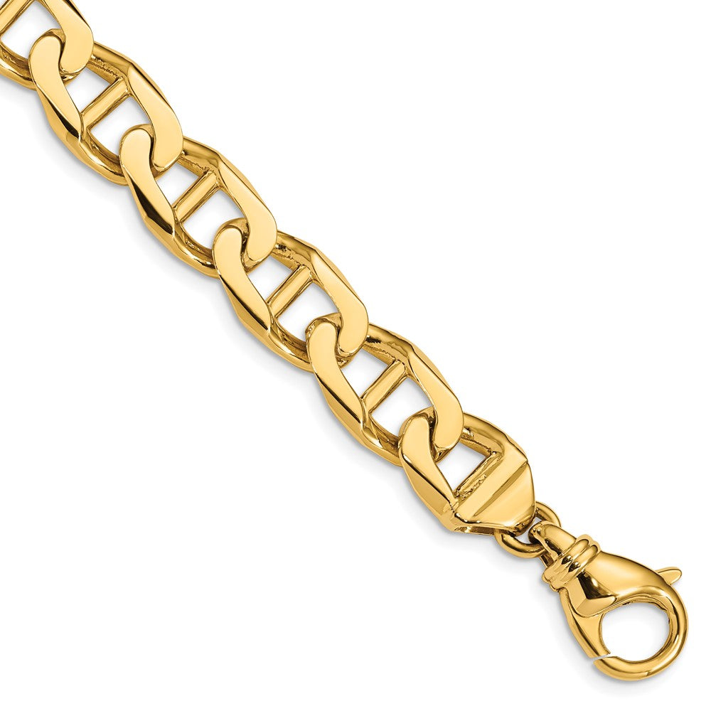14K Hand Polished Fancy Anchor Link with Fancy Lobster Clasp Bracelet 10.3mm - Bracelets