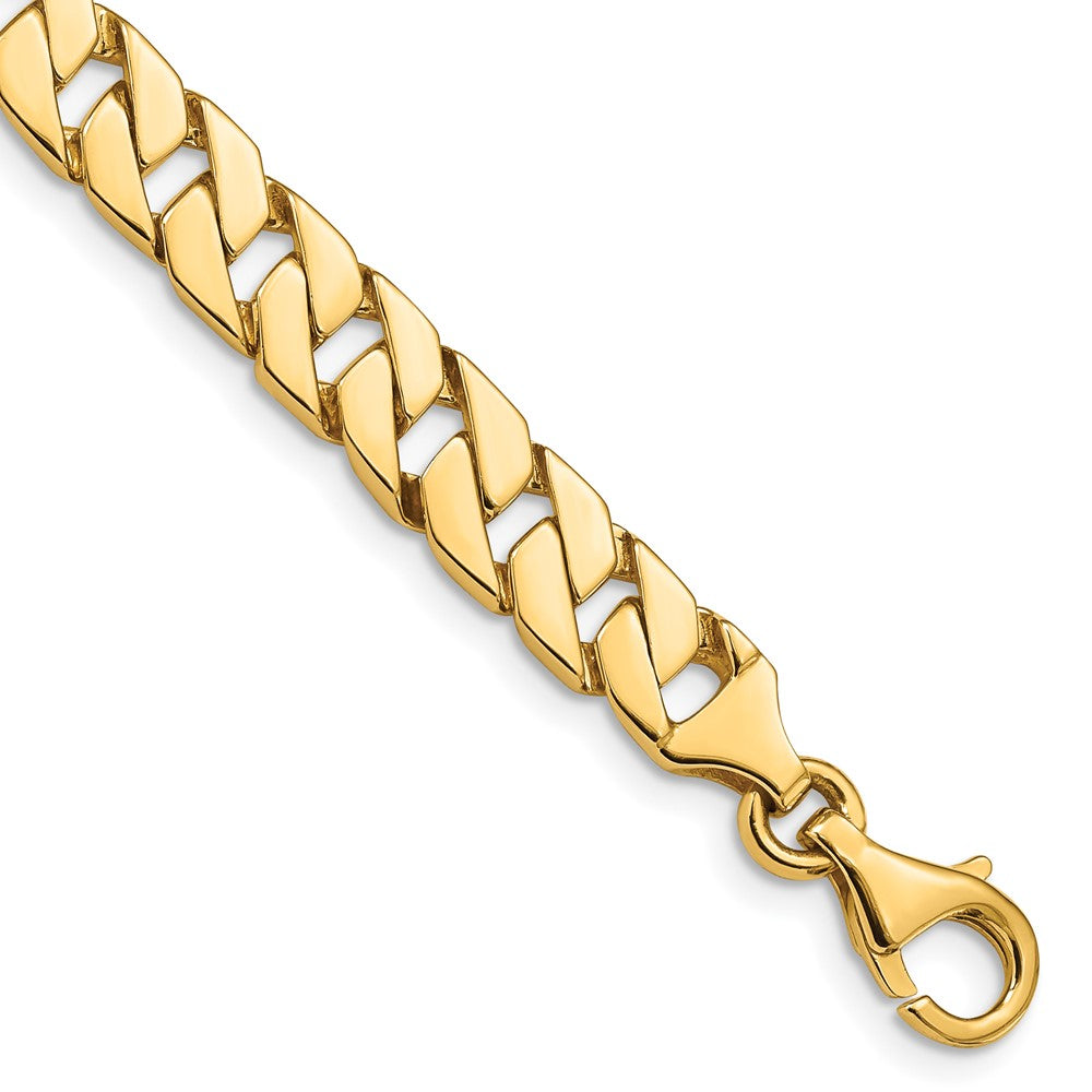 14K Hand Polished Fancy Link with Fancy Lobster Clasp Chain 7.4mm - Chains