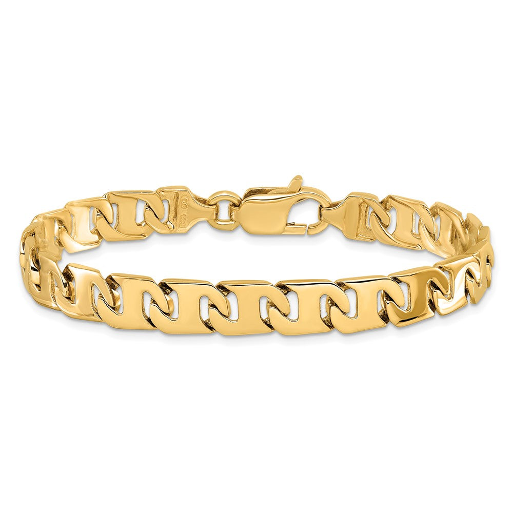 14K Hand Polished Fancy Link with Fancy Lobster Clasp Bracelet 8.3mm - Bracelets
