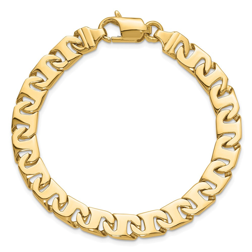 14K Hand Polished Fancy Link with Fancy Lobster Clasp Bracelet 8.3mm - Bracelets