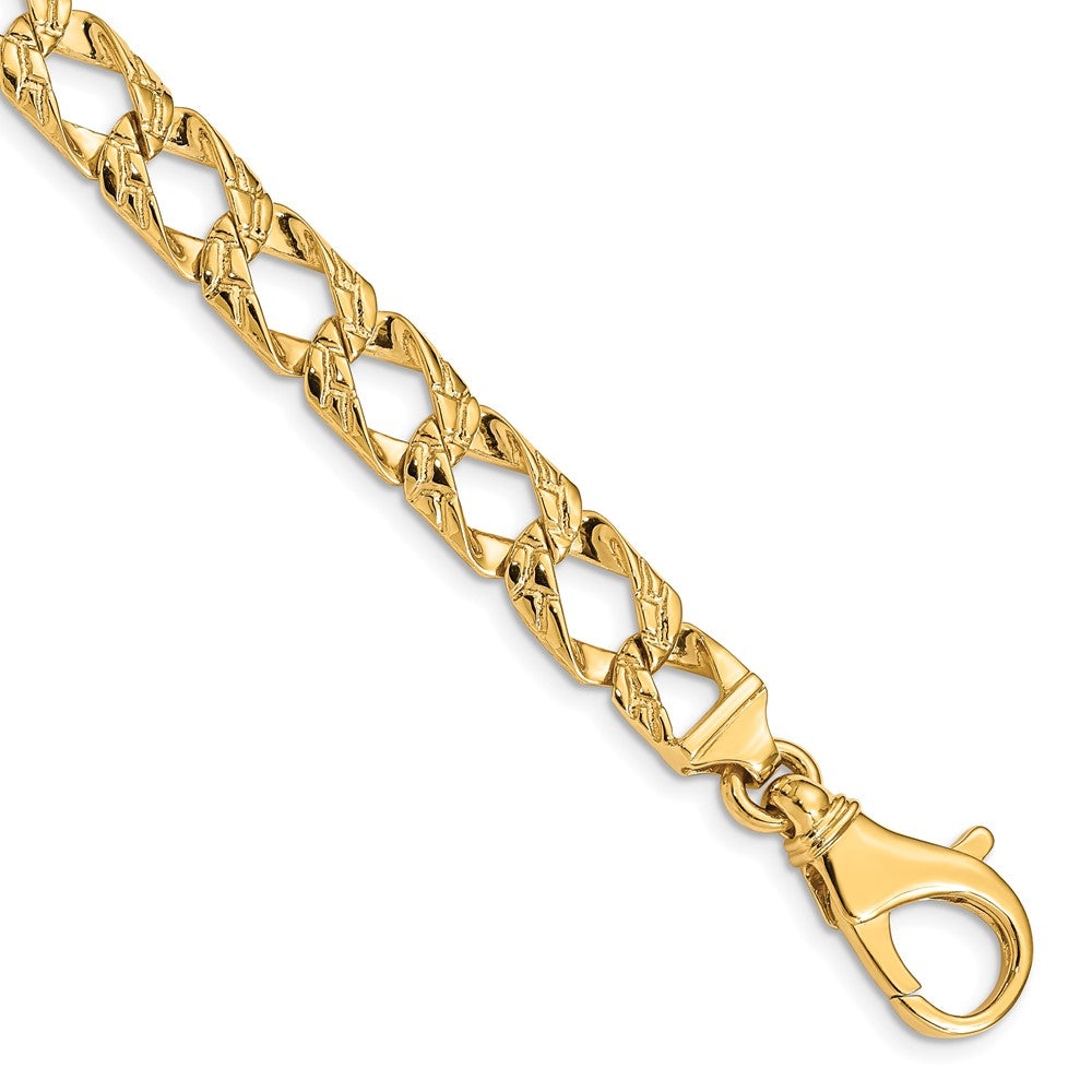 14K Hand Polished Fancy Link with Fancy Lobster Clasp Chain 8.6mm - Chains
