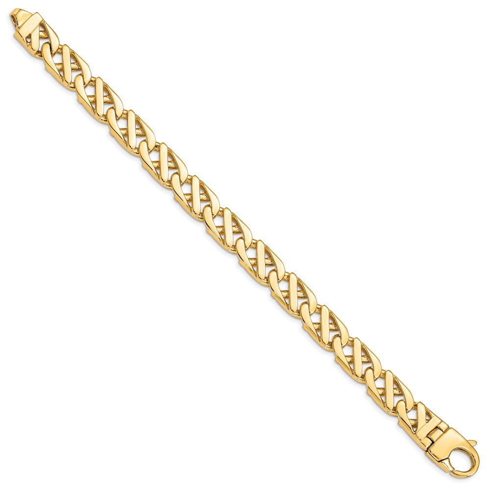 14K Hand Polished Fancy Link with Fancy Lobster Clasp Bracelet 10.2mm - Bracelets