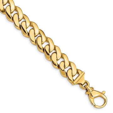 14K Two-tone Hand Polished Fancy Link with Fancy Lobster Clasp Bracelet 10.75mm - Bracelets