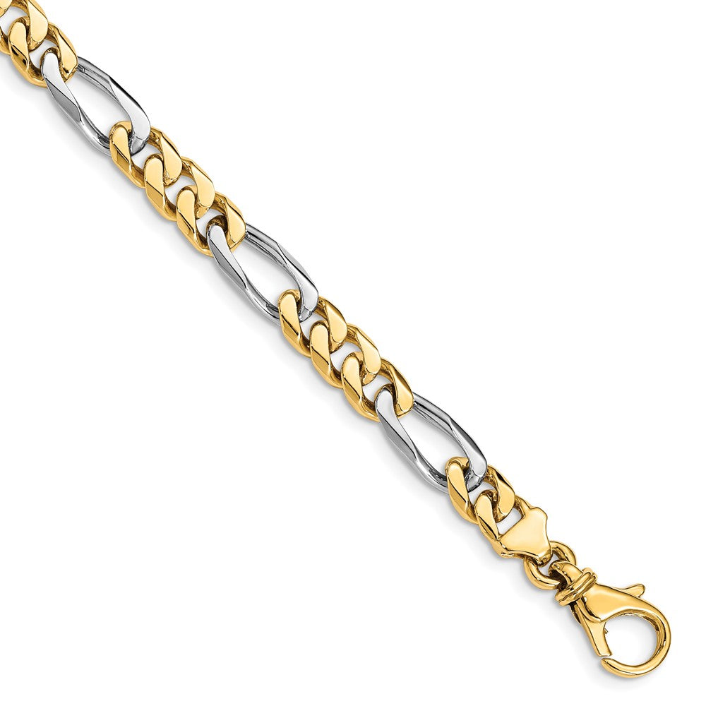 14K Two-tone Hand Polished Fancy Link with Fancy Lobster Clasp Chain 6.1mm - Chains