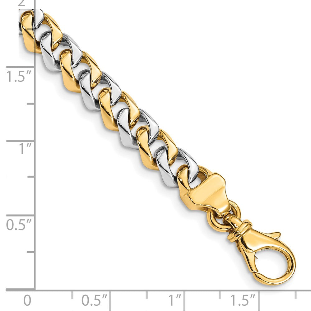 14K Two-tone Hand Polished Fancy Link with Fancy Lobster Clasp Chain 6.85mm - Chains
