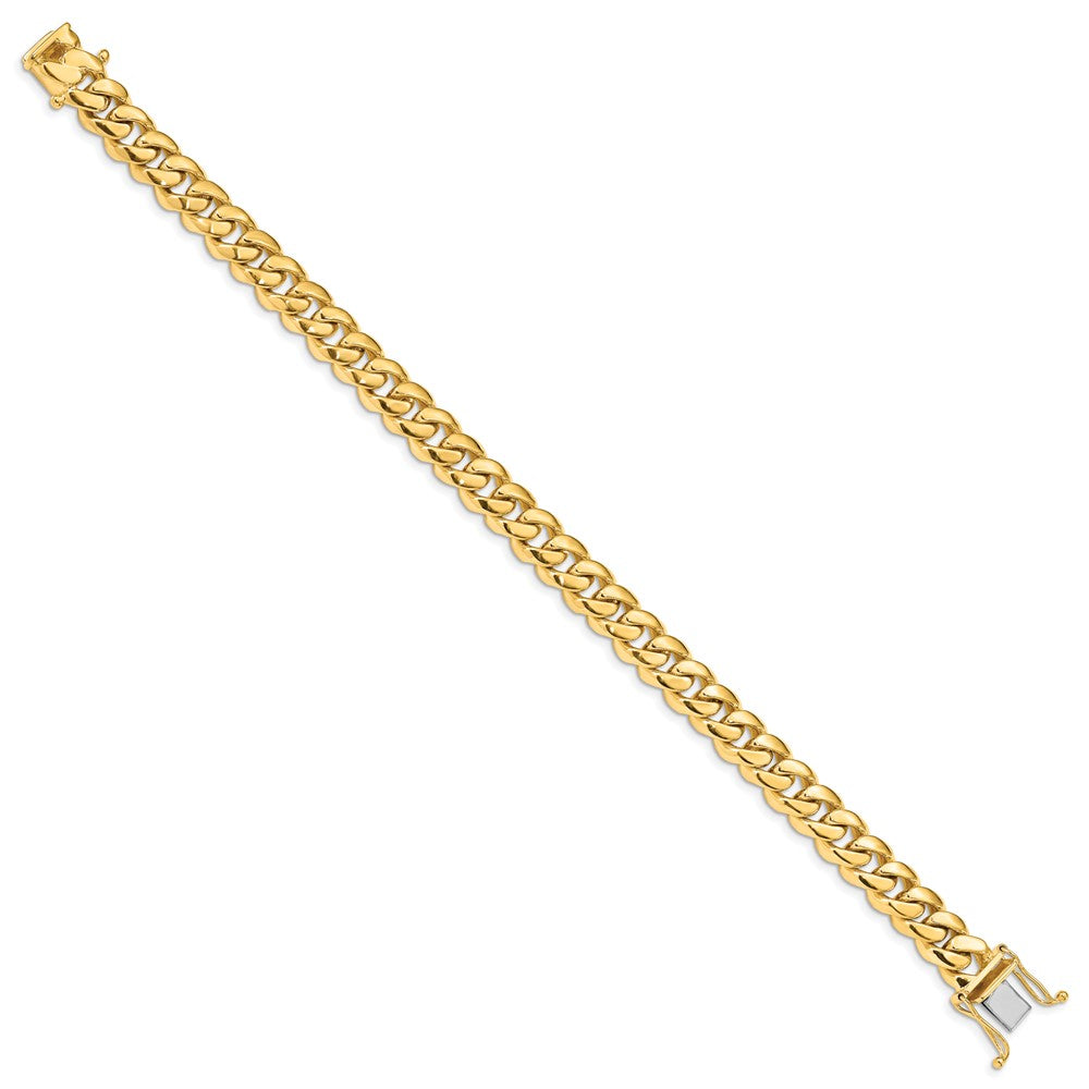 14K Hand Polished Miami Cuban Link with Box Catch Clasp Bracelet 8.7mm - Bracelets