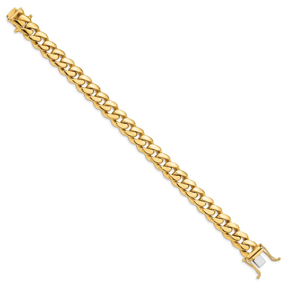 14K Hand Polished Miami Cuban Link with Box Catch Clasp Bracelet 10.7mm - Bracelets