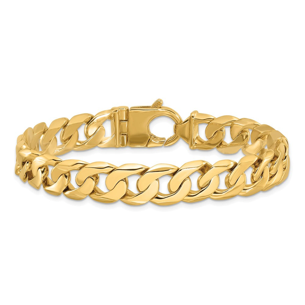 14K Hand Polished Fancy Link with Fancy Lobster Clasp Bracelet 11mm - Bracelets