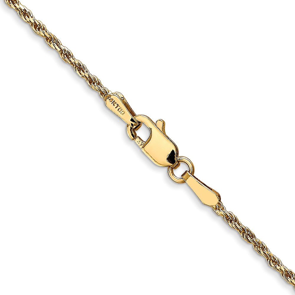 14K Diamond-cut Solid Machine Made Rope with Lobster Clasp Chain 1.3mm - Chains