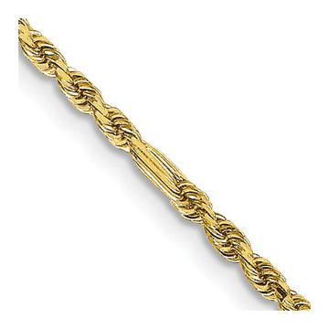 14K 16 inch 1.8mm Diamond-cut Milano Rope with Lobster Clasp Chain