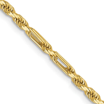 14K 24 inch 2.5mm Diamond-cut Milano Rope with Lobster Clasp Chain