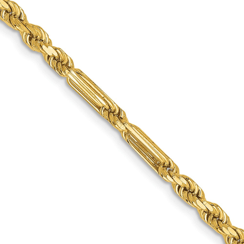 14K 20 inch 3mm Diamond-cut Milano Rope with Lobster Clasp Chain
