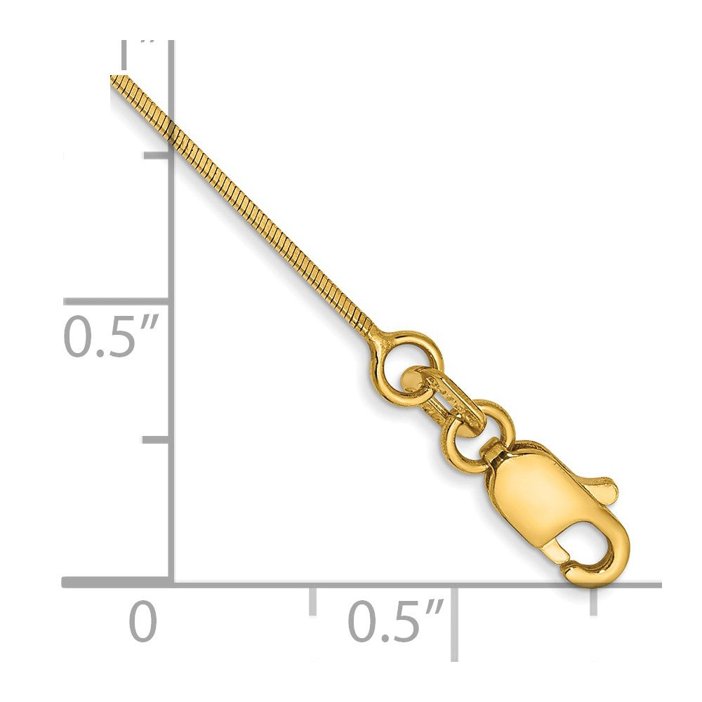 14K . Octagonal Snake with Lobster Clasp Bracelet 0.6mm - Bracelets