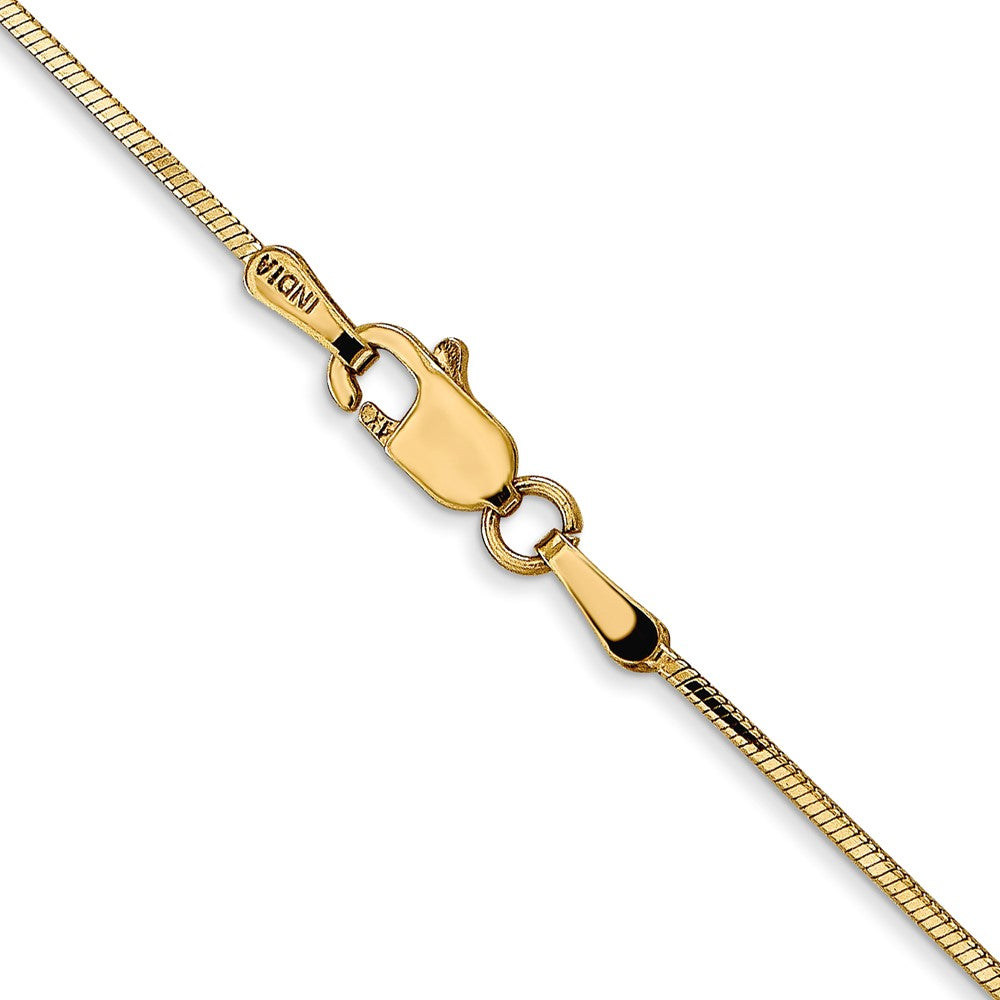 14K . Octagonal Snake with Lobster Clasp Chain 0.9mm - Bracelets