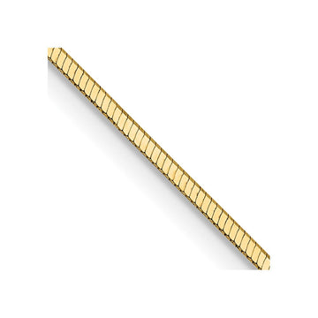 14K 24 inch 1mm Octagonal Snake with Lobster Clasp Chain