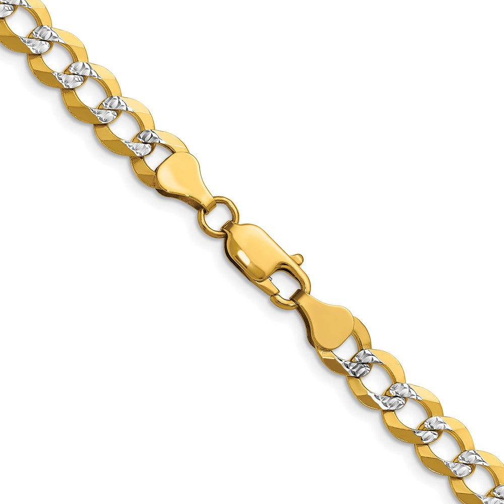 14k Lightweight Pav��� Flat Cuban Chain 7.2mm - Chains