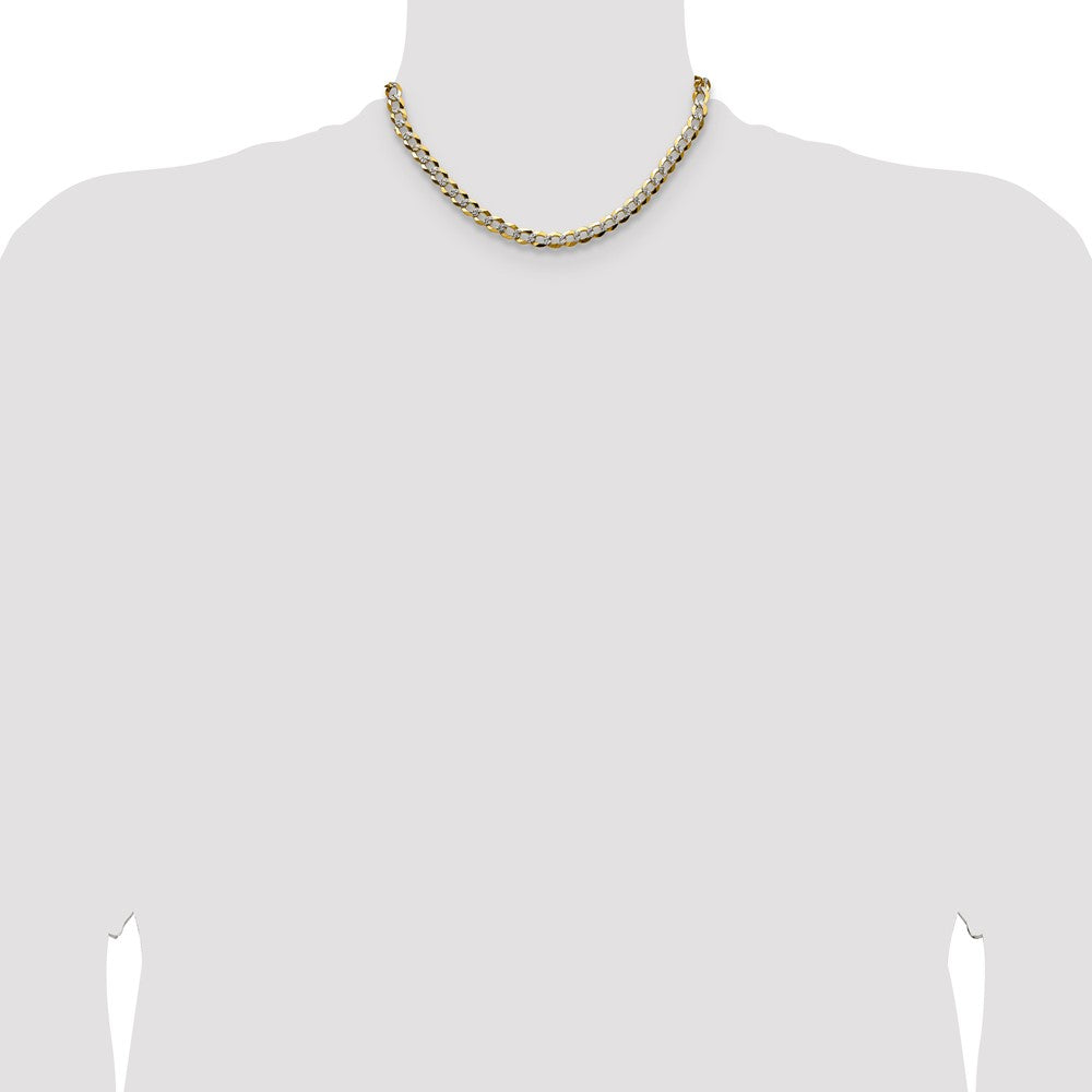 14k Lightweight Pav��� Flat Cuban Chain 7.2mm - Chains