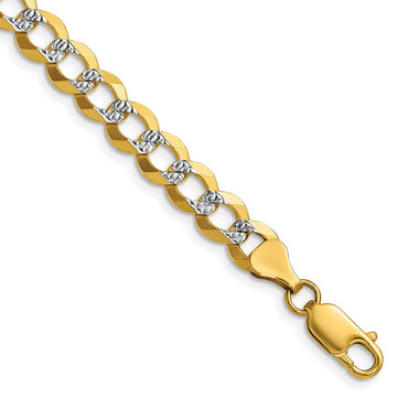 14k Lightweight Pav��� Flat Cuban Chain 7.2mm - Chains