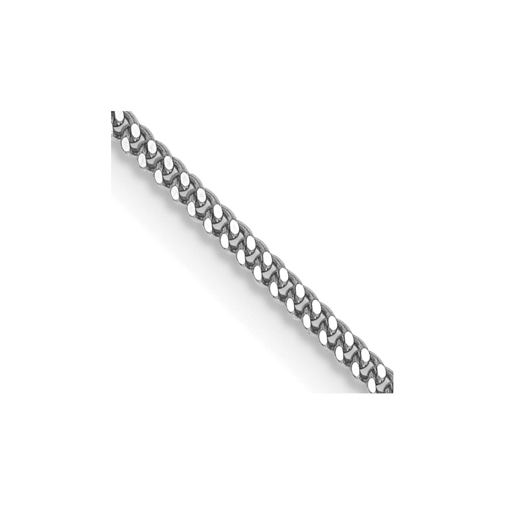 14K White Gold 24 inch 1.4mm Curb with Spring Ring Clasp Pendant Chain