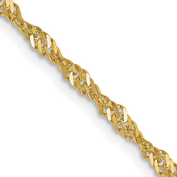 14K 22 inch 2mm Singapore with Lobster Clasp Chain