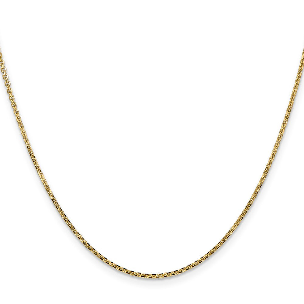 14K Solid Diamond-cut Cable with Lobster Clasp Chain 1.45mm - Chains