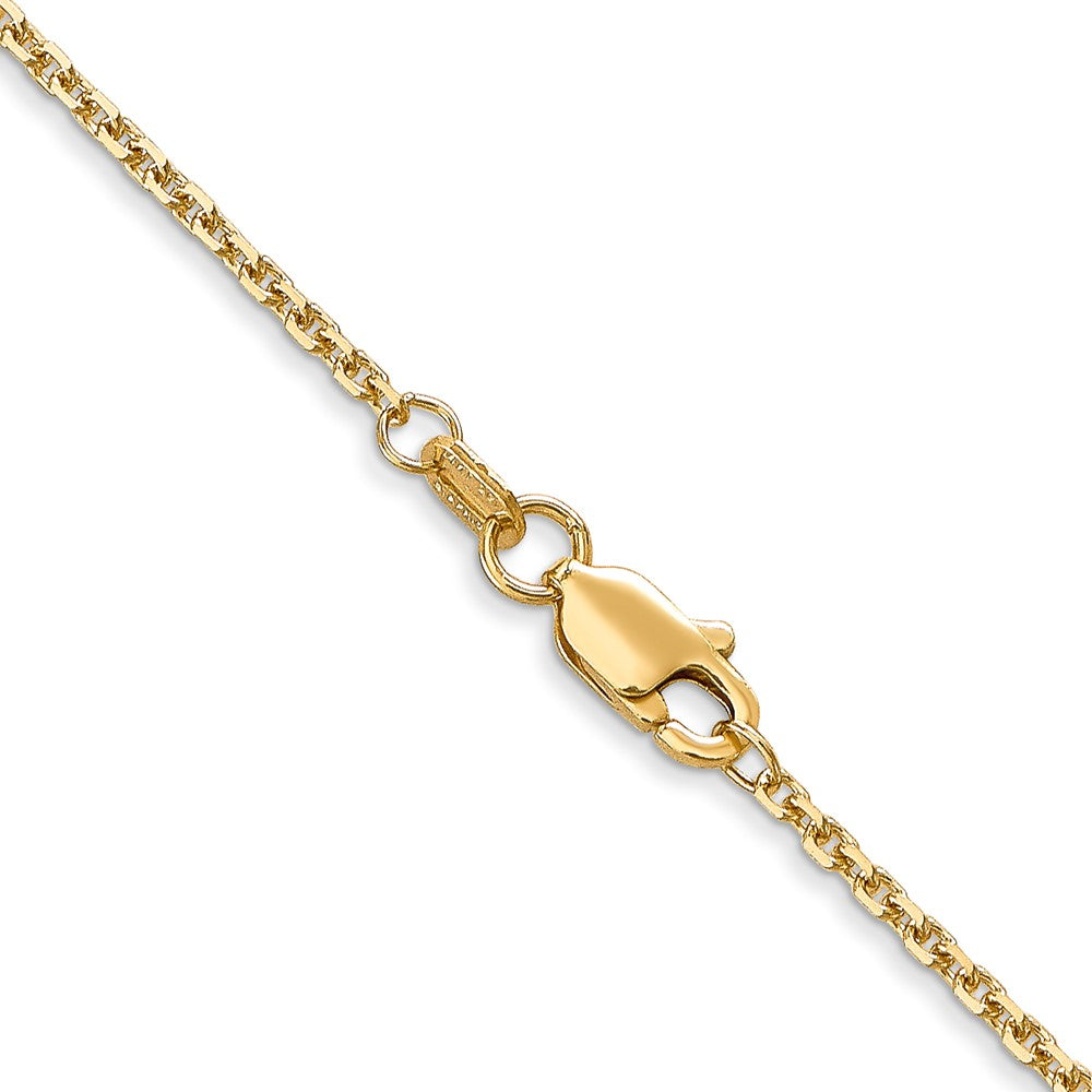 14K Solid Diamond-cut Cable with Lobster Clasp Chain 1.45mm - Chains