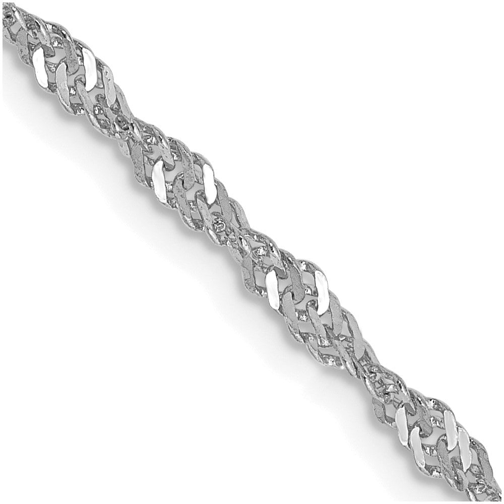 14K White Gold 18 inch 2.0mm Singapore with Lobster Clasp Chain