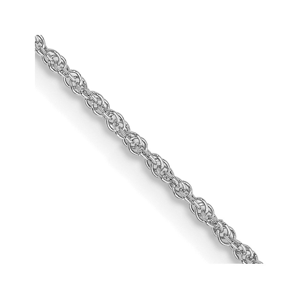 14K White Gold 26 inch 1.1mm Baby Rope with Spring Ring Clasp Chain