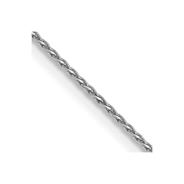 14K White Gold 18 inch .8mm Diamond-cut Parisian Wheat with Lobster Clasp Chain