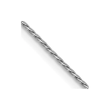 14K White Gold 18 inch .7mm Round Parisian Wheat with Lobster Clasp Chain