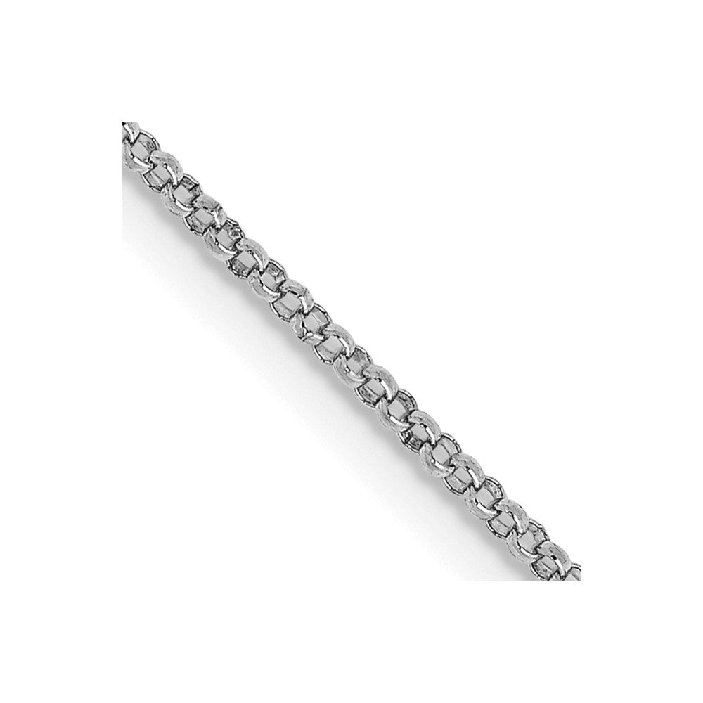 14K White Gold 18 inch 1.15mm Rolo with Lobster Clasp Pendant Chain