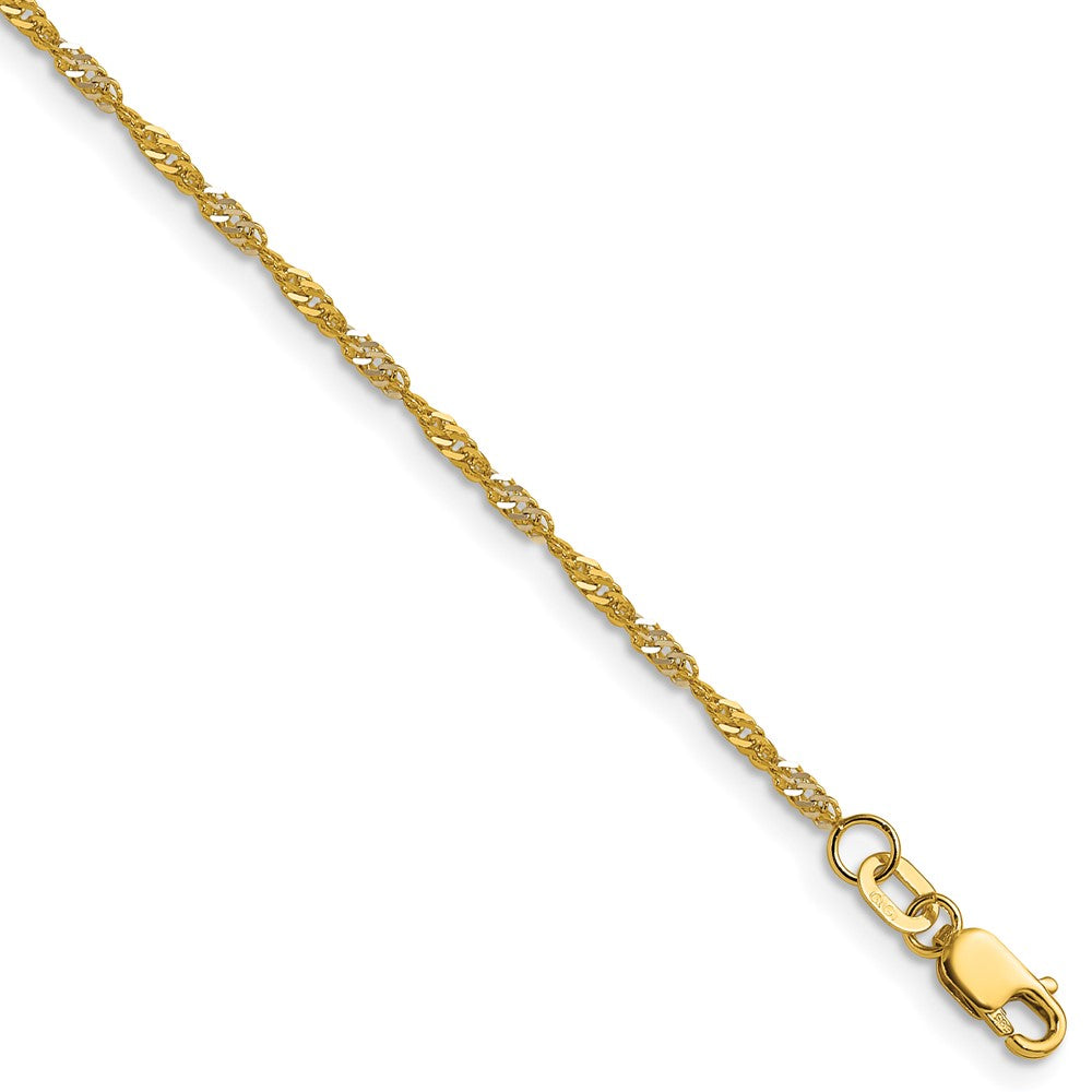 14k Yellow Gold with Rhodium 1.65mm Singapore Chain