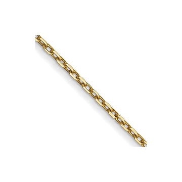 14K 24 inch .8mm Diamond-cut Cable with Spring Ring Clasp Chain