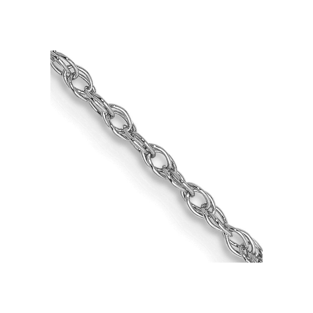 14K White Gold 24 inch 1.3mm Heavy Baby Rope with Lobster Clasp Chain