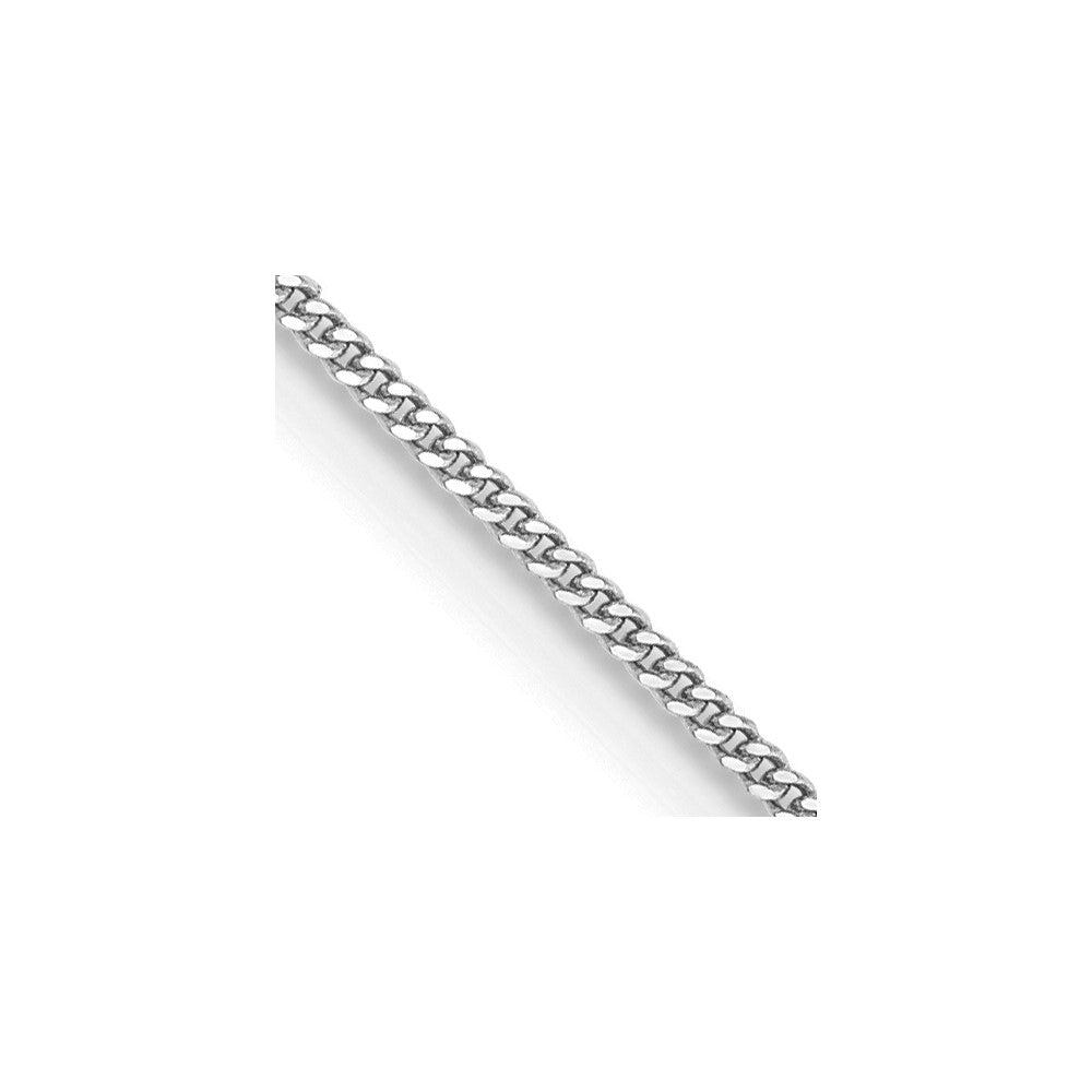 14K White Gold 18 inch .9mm Curb with Spring Ring Clasp Pendant Chain