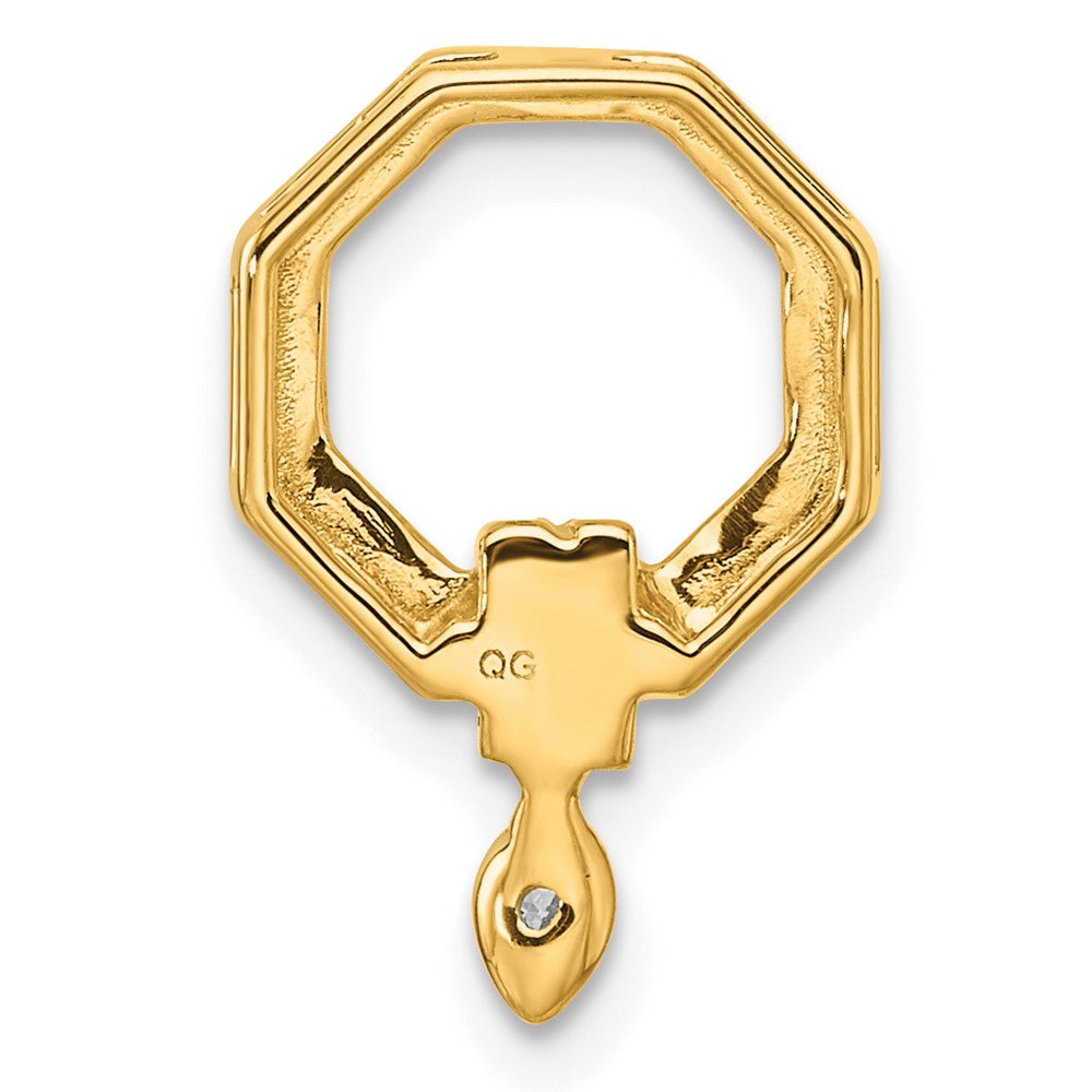 14K Polished 1/15 carat Diamond Octagon Chain Slide 11.3mm - Chains